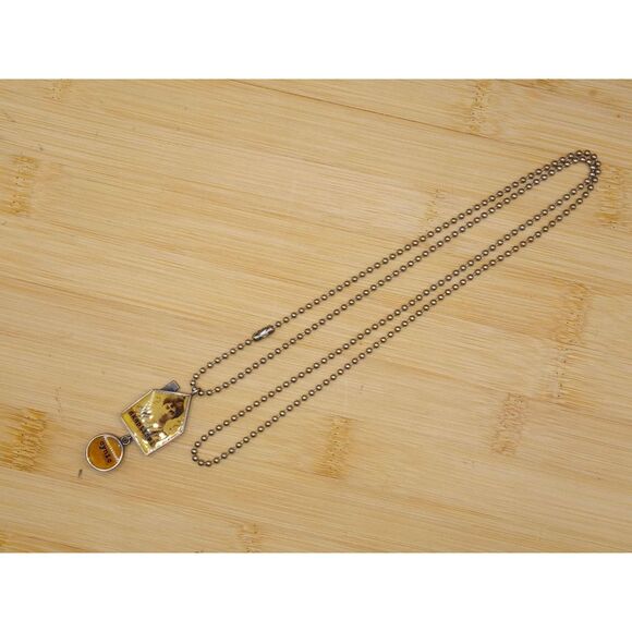 Picture Pendant with Skeptical and Cynic Tags on Bead Ball Chain - Picture 4 of 6